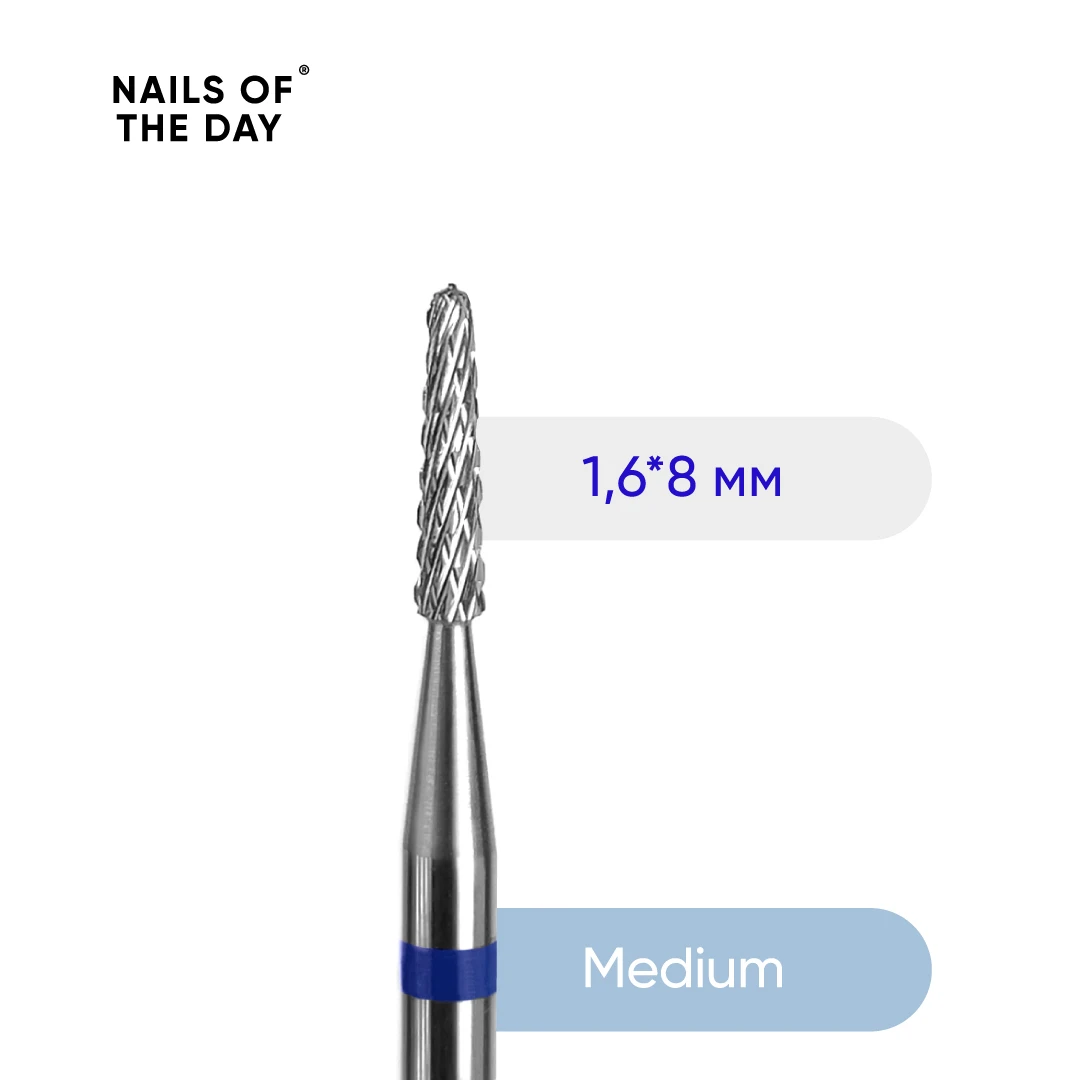 Carbide burr 1.6 mm8 mm, blue